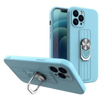 Ring tok szilikon tok iPhone 13 Pro világoskék-hez kép