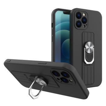 Ring tok szilikon tok Samsung Galaxy A42 5G fekete kép