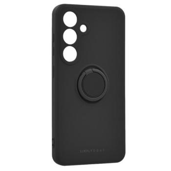 ROAR AMBER szilikon telefonvédő (telefontartó gyűrű, beépített fémlemez, kamera védelem) FEKETE Samsung Galaxy A15 (SM-A155), Galaxy A15 5G (SM-A156) kép