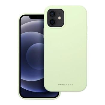 Roar Apple iPhone 12 prémium szilikon tok velúr béléssel, világoszöld kép