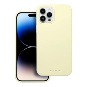 Roar Apple iPhone 12 Pro Max prémium szilikon tok velúr béléssel, világossárga kép
