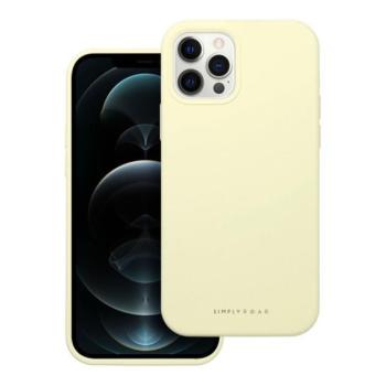 Roar Apple iPhone 12 Pro prémium szilikon tok velúr béléssel, világossárga kép