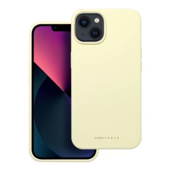 Roar Apple iPhone 13 prémium szilikon tok velúr béléssel, világossárga kép