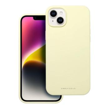 Roar Apple iPhone 14 Plus prémium szilikon tok velúr béléssel, világossárga kép