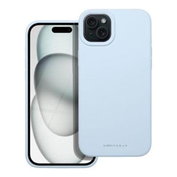 Roar Apple iPhone 15 Plus prémium szilikon tok velúr béléssel, világoskék kép