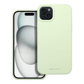Roar Apple iPhone 15 Plus prémium szilikon tok velúr béléssel, világoszöld kép