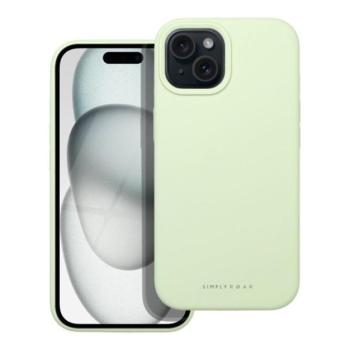 Roar Apple iPhone 15 prémium szilikon tok velúr béléssel, világoszöld kép