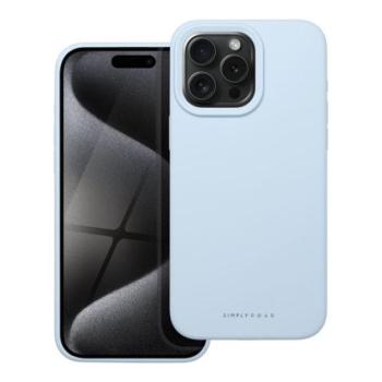 Roar Apple iPhone 15 Pro Max prémium szilikon tok velúr béléssel, világoskék kép