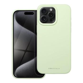 Roar Apple iPhone 15 Pro Max prémium szilikon tok velúr béléssel, világoszöld kép