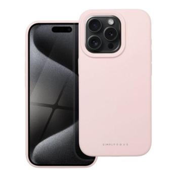 Roar Apple iPhone 15 Pro prémium szilikon tok velúr béléssel, világos rózsaszín kép