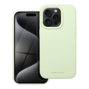 Roar Apple iPhone 15 Pro prémium szilikon tok velúr béléssel, világoszöld kép