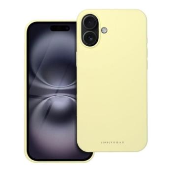 Roar Apple iPhone 16 Plus prémium szilikon tok velúr béléssel, világossárga kép