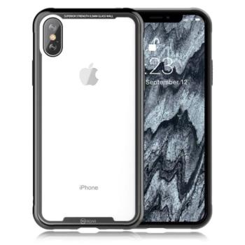 ROAR Glass Airframe telefonvédő szilikon keret (BUMPER, közepesen ütésálló, edzett üveg hátlap) FEKETE Apple iPhone XS Max 6.5 kép