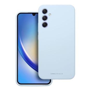 Roar Samsung Galaxy A34 5G prémium szilikon tok velúr béléssel, világoskék kép