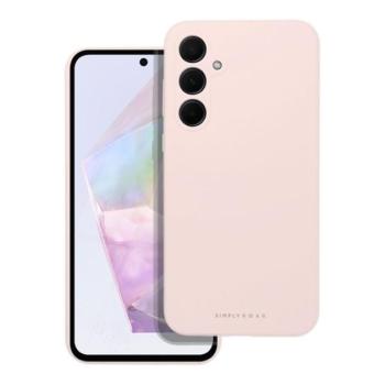 Roar Samsung Galaxy A35 5G prémium szilikon tok velúr béléssel, világos rózsaszín kép