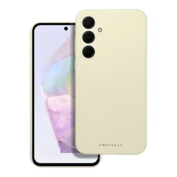 Roar Samsung Galaxy A35 5G prémium szilikon tok velúr béléssel, világossárga kép