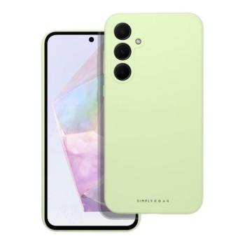 Roar Samsung Galaxy A35 5G prémium szilikon tok velúr béléssel, világoszöld kép
