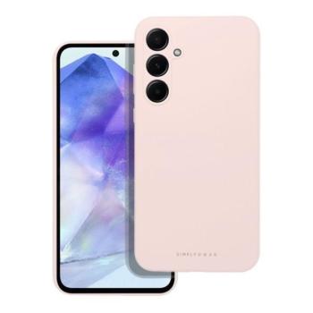 Roar Samsung Galaxy A55 5G prémium szilikon tok velúr béléssel, világos rózsaszín kép