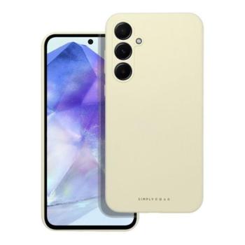 Roar Samsung Galaxy A55 5G prémium szilikon tok velúr béléssel, világossárga kép