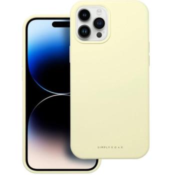 Roar Samsung Galaxy S25 Ultra prémium szilikon tok velúr béléssel, világossárga kép