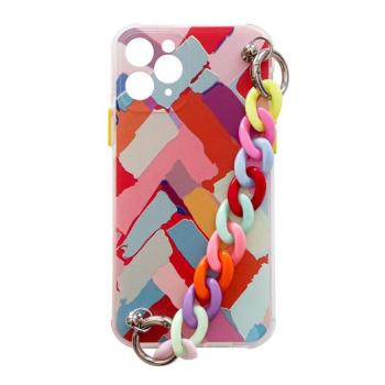 Rugalmas szilikon telefontok színes lánccal Samsung Galaxy A32 5G multicolour (3) lánc medáljával kép