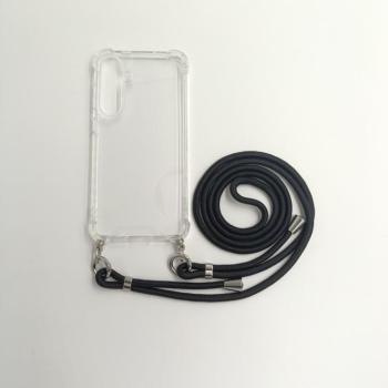 Sam S24 Plus TPU+PC Átlát.tok,Fekete zsinórral kép