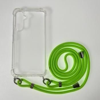 Sam S24 TPU+PC Átlát.tok,Neonzöld zsinórral kép