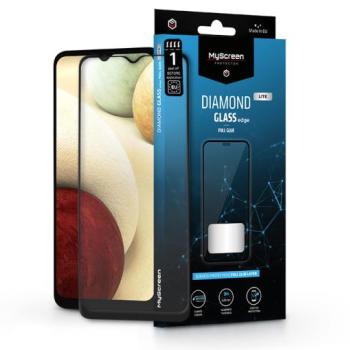 Samsung A125F Galaxy A12 edzett üveg képernyővédő fólia - MyScreen Protector Diamond Glass Lite Edge2.5D Full Glue - fekete kép