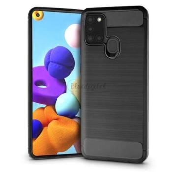 Samsung A217F Galaxy A21s szilikon hátlap - Carbon - fekete kép