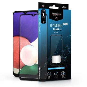 Samsung A226B Galaxy A22 5G edzett üveg képernyővédő fólia - MyScreen Protector Diamond Glass Lite Edge2.5D Full Glue - fekete kép