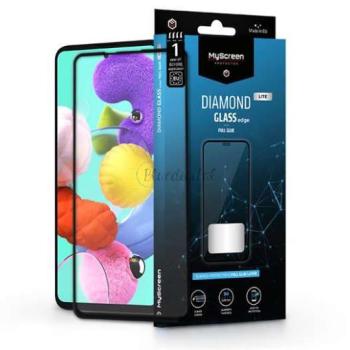 Samsung A515F Galaxy A51 edzett üveg képernyővédő fólia - MyScreen Protector Diamond Glass Lite Edge2.5D Full Glue - fekete kép