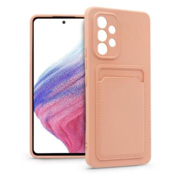 Samsung A536U Galaxy A53 5G szilikon hátlap kártyatartóval - Card Case - rózsaszín kép