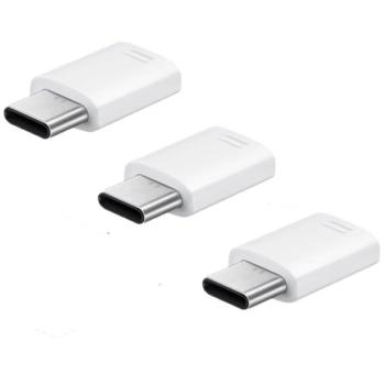 SAMSUNG adapter (microUSB - Type-C, adatátvitel és töltés, 3db) FEHÉR Asus Zenfone 3 5.5 (ZE552KL), Honor 8, Sony Xperia X Compact (F5321), Sony Xperia XZ (F8331), LG V20 (H990), Huawei Nova, Bla kép
