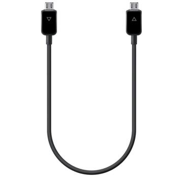 SAMSUNG adatkábel és töltő (microUSB - microUSB, töltés megosztó funkció, 30cm) FEKETE Evolveo Strongphone Q5, Blackberry DTEK50 , Vodafone Smart turbo 7 (VFD500), HTC Desire 825, HTC One S9, kép