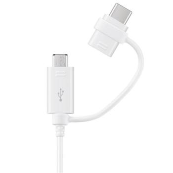 SAMSUNG adatkábel és töltő USB - microUSB / Type-C, (Type-C csak töltés, 150cm) FEHÉR Evolveo Strongphone Q5, Blackberry DTEK50 , Vodafone Smart turbo 7 (VFD500), HTC Desire 825, HTC One S9, Al kép