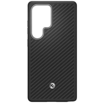 Samsung by Spigen Enzo Aramid Magnetic Galaxy S25 Ultra mágneses gyári tok, fekete-ezüst kép