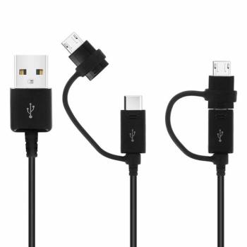 Samsung EP-DG950DBE USB / USB-C / microUSB töltő- és adatkábel, fekete, 1,2m, ECO csomagolásban kép