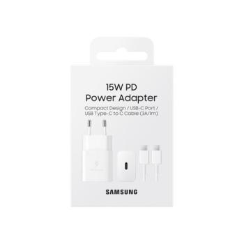 Samsung EP-T1510 USB-C hálózati gyorstöltő USB-C kábellel, 15W, fehér kép