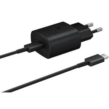 Samsung EP-TA800EBE 25W hálózati töltőadapter + EP-DA705BBE USB-C/USB-C adatkábel, fekete (eco csomagolásban) kép
