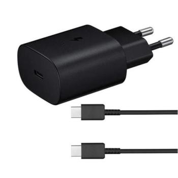 Samsung EP-TA800EBE kompatibilis hálózati töltő adapter + EP-DA905BBE USB-C kábel, fekete, ECO csomagolásban kép