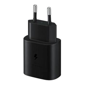 Samsung EP-TA800EBE kompatibilis hálózati töltő adapter USB-C, 25W, fekete, (No logo) kép