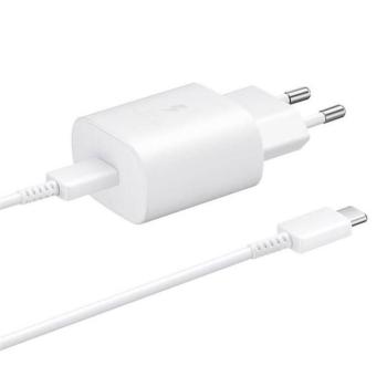 Samsung EP-TA800EWE 25W hálózati töltőadapter + EP-DA705BWE USB-C/USB-C adatkábel, fehér (eco csomagolásban) kép