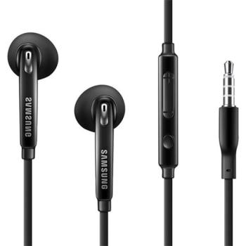 SAMSUNG fülhallgató SZTEREO (3.5mm jack, felvevő gomb, hangerő szabályzó, 1 pár sima pót fülgumi) FEKETE kép