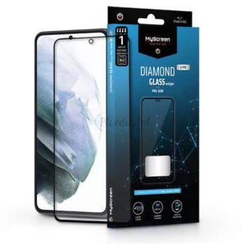 Samsung G990F Galaxy S21 edzett üveg képernyővédő fólia - MyScreen Protector Diamond Glass Lite Edge2.5D Full Glue - fekete kép