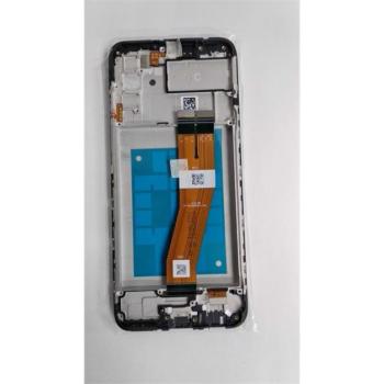Samsung Galaxy A02s kompatibilis LCD modul kerettel, OEM jellegű, fekete kép