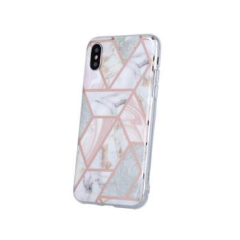 Samsung Galaxy A03s hátlap tok, TPU tok, márvány mintás, pink, SM-A037, Geometric Marmur kép