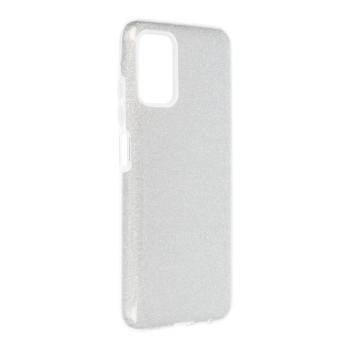 Samsung Galaxy A03s szilikon tok, csillámos, hátlap tok, ezüst, SM-A037, Shining kép