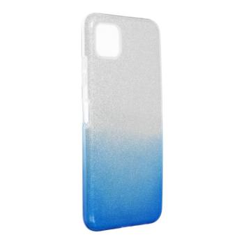 Samsung Galaxy A03s szilikon tok, csillámos, hátlap tok, kék-ezüst, SM-A037, Shining kép