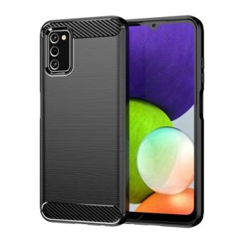 Samsung Galaxy A03s szilikon tok fekete, SM-A037, Carbon fiber kép