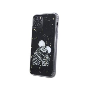 Samsung Galaxy A03s szilikon tok, hátlap tok, TPU tok, fekete, SM-A037, Romantic Skeletons 1 kép
